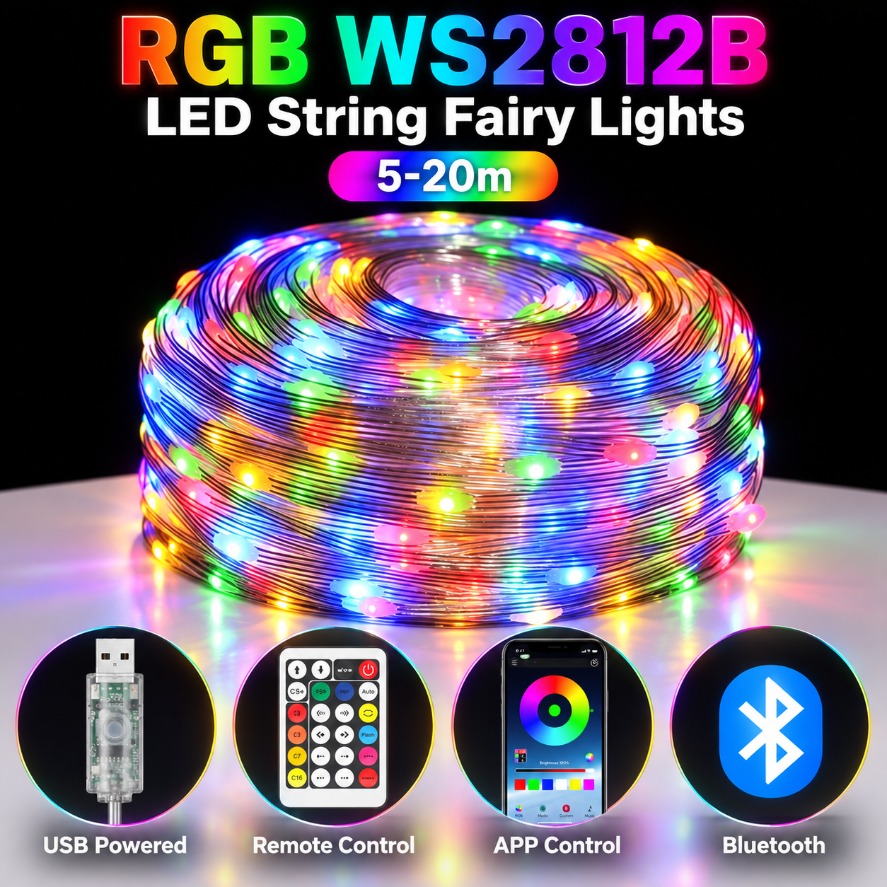 Home Decor Free App - 5-20m WS2812B RGB LED Peri Işık