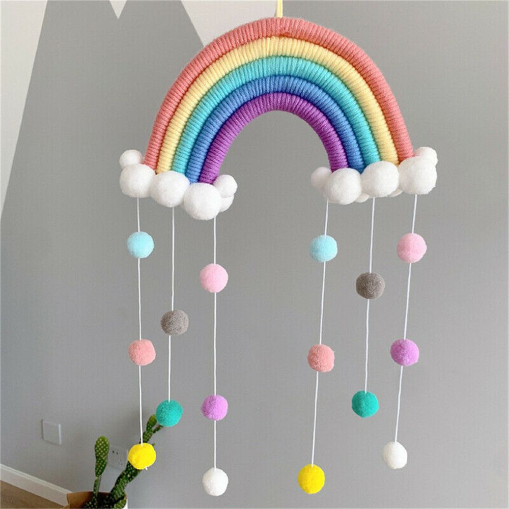 Home Decor Y2K - El dokuması Beş Iplikçik Gökkuşağı Bulutlar