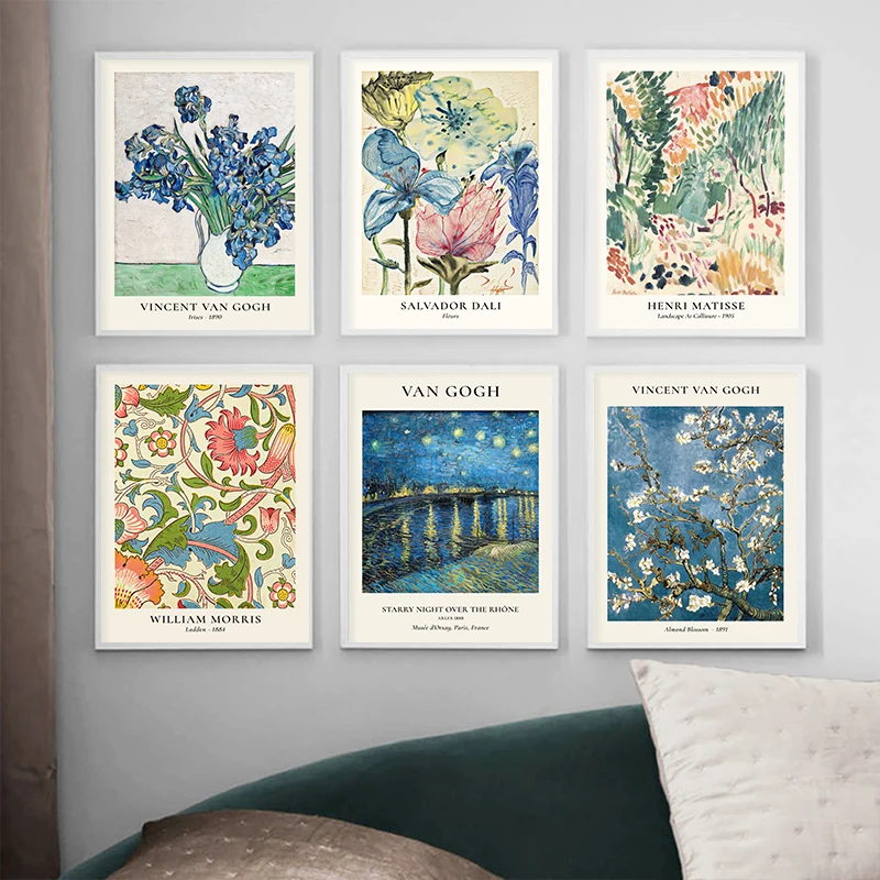 Home Decor Za - Van Gogh Yıldız Vazo Serisi Duvar