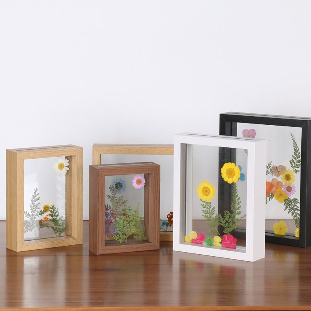 Bamboo Photo Frame - Ahşap Cam Yaprak Numune Çerçevesi Şeffaf