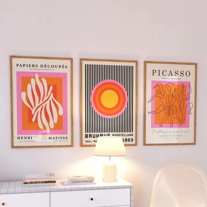3 adetModern Turuncu Bauhaus V - Home Decor Theme incelemesi ve fiyatı