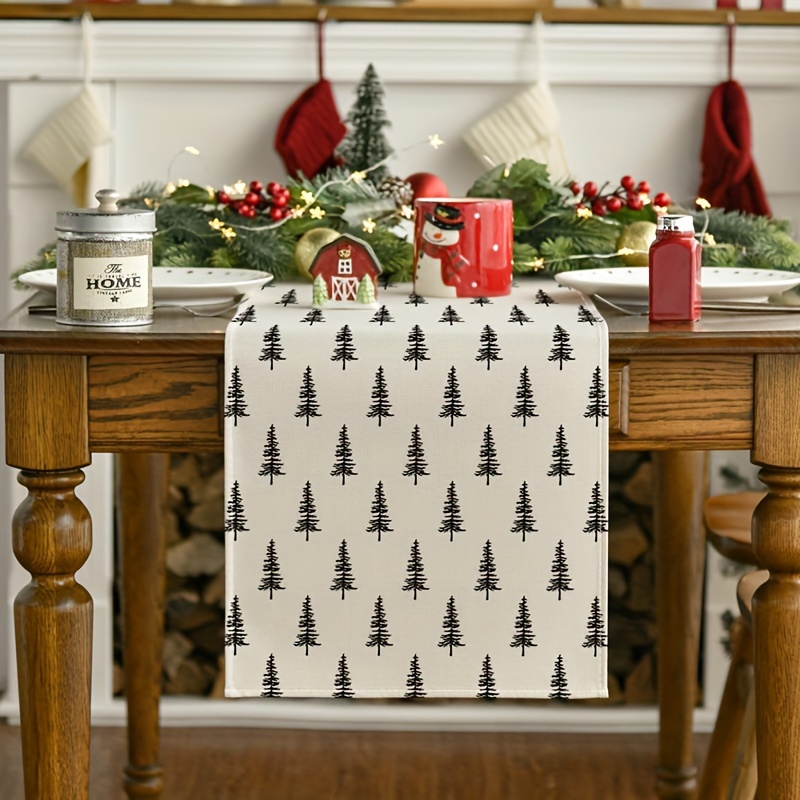 Basit Noel Ağacı Masa Örtüsü M - Linen Table Runner incelemesi ve fiyatı