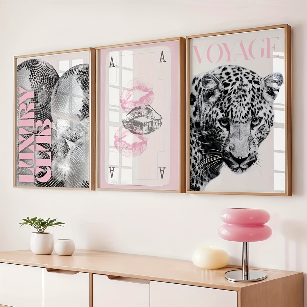 3 adet Çerçevesiz Leopar Baskı - Home Decor Y2K incelemesi ve fiyatı
