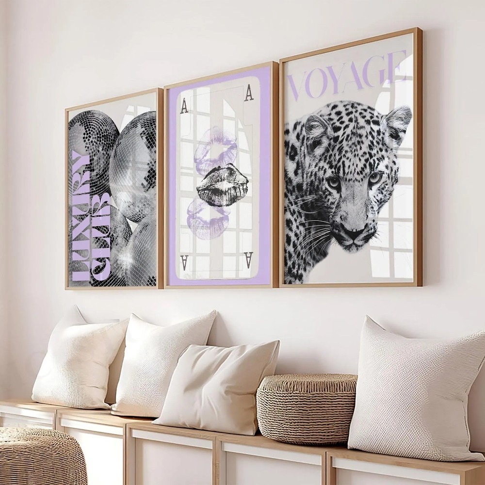 3 adet Çerçevesiz Leopar Baskı - Home Decor Y2K incelemesi ve fiyatı