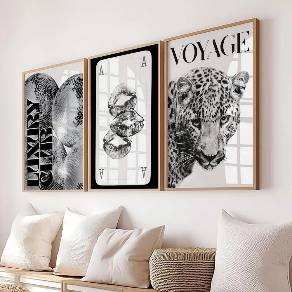 3 adet Çerçevesiz Leopar Baskı - Home Decor Y2K incelemesi ve fiyatı