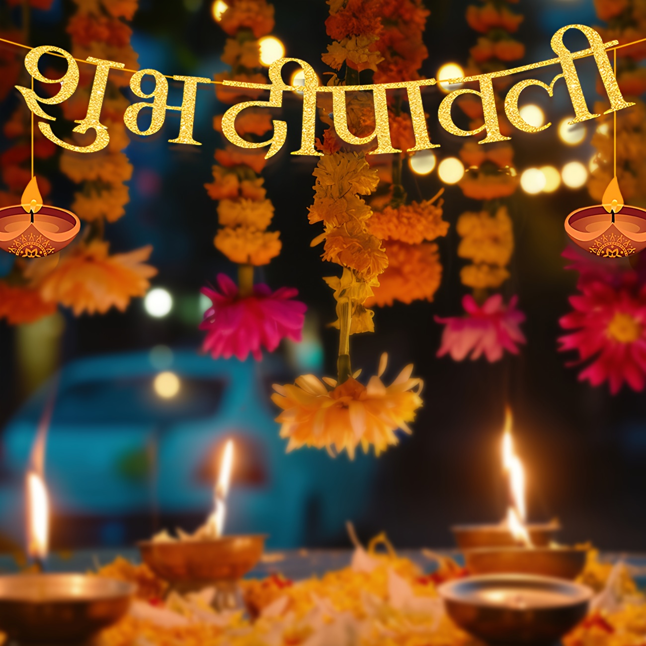 Diwali Parti Süslemeleri Mutlu - Home Decor Indonesia incelemesi ve fiyatı