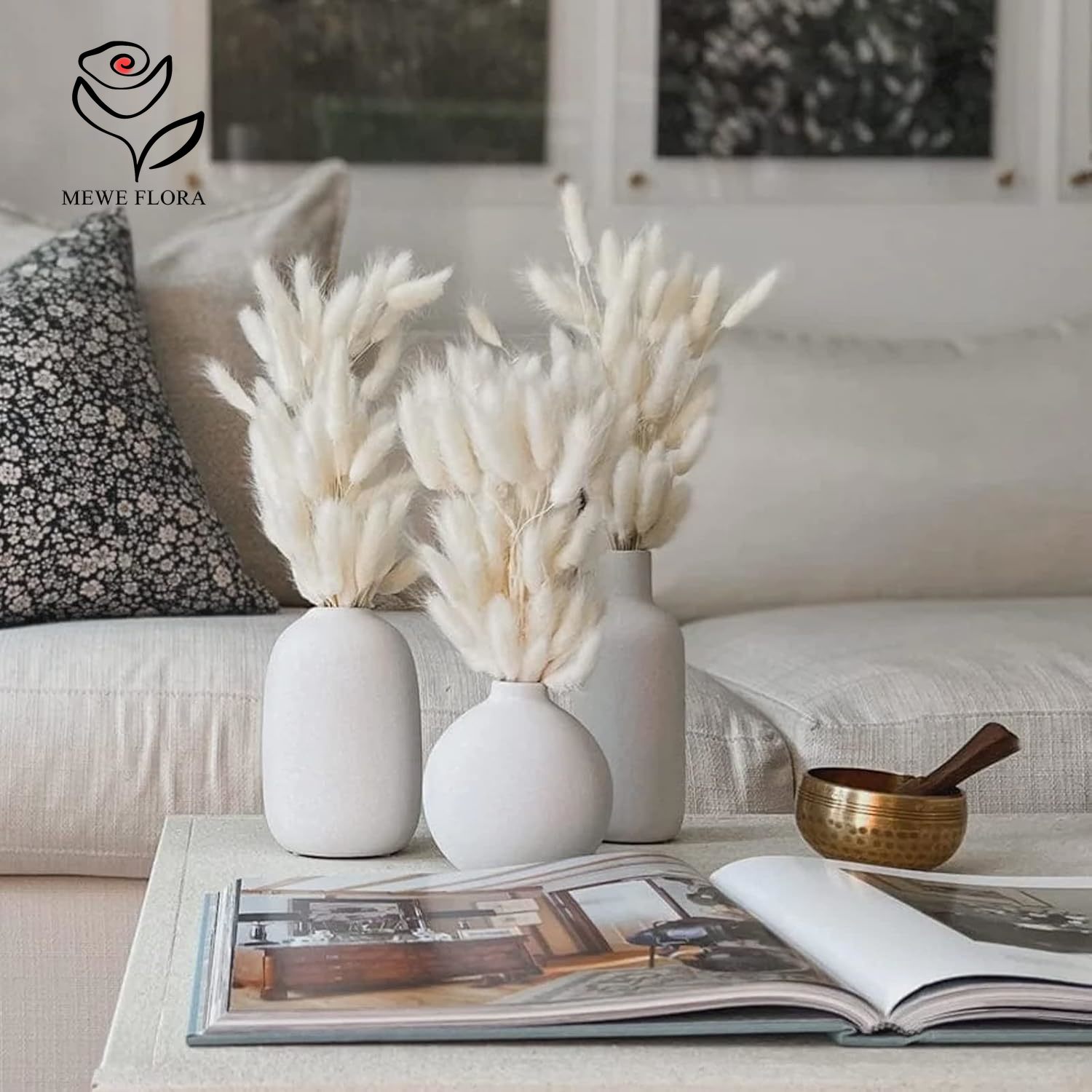 150 adet beyaz doğal kabarık t - Pampas Grass Decor incelemesi ve fiyatı